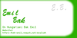 emil bak business card